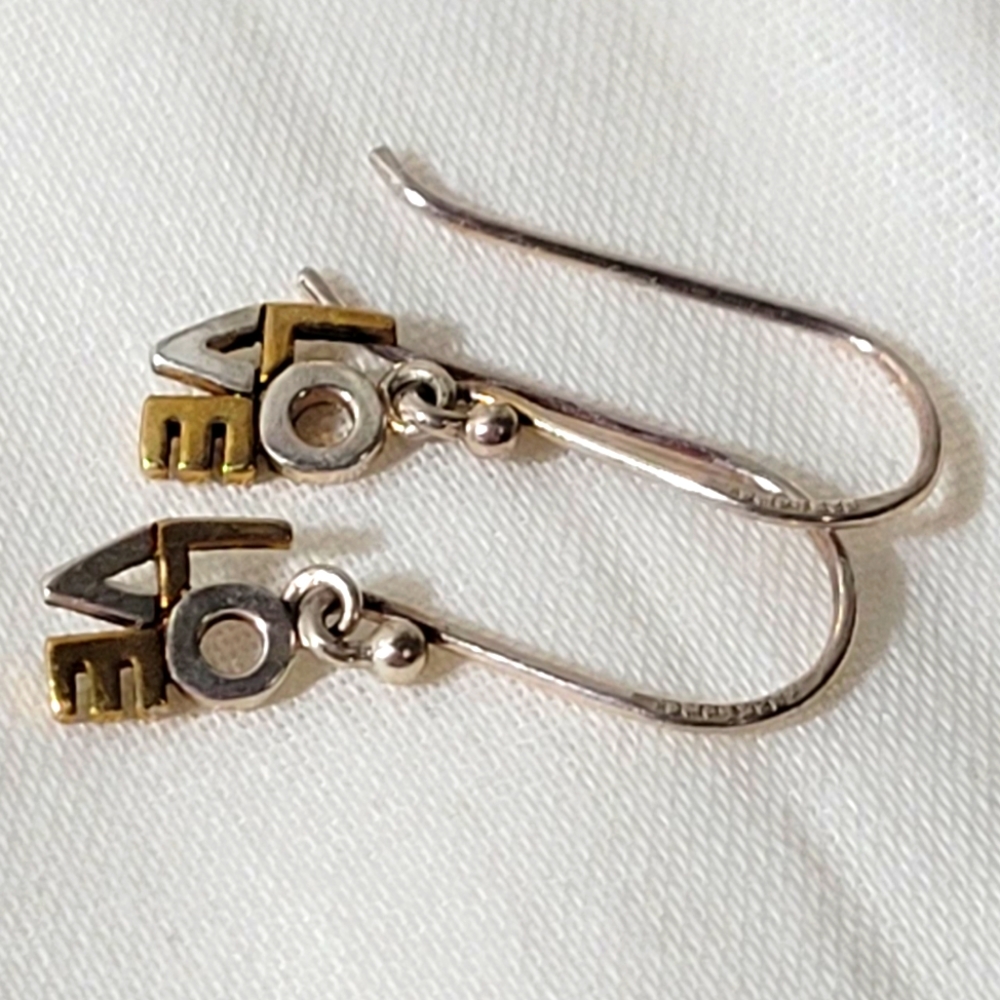 ❤ GOLD AND SILVER EARRINGS LOVE